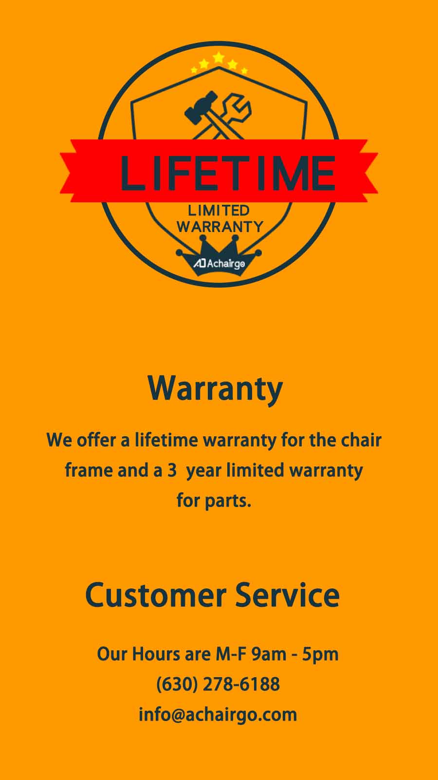 Lifetime Warranty for Achairgo