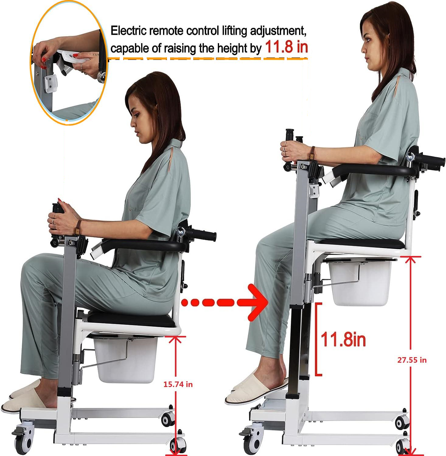 Assist Patient Transport Unit, Electric Patient Lift Transfer Chair for Home Care and Medical Equipment Use - Achairgo