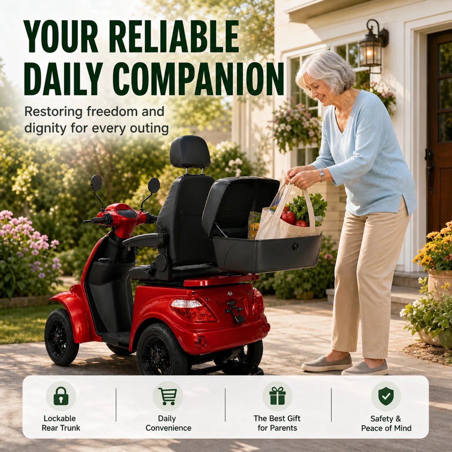 Heavy Duty Mobility Scooter for Seniors & Adults