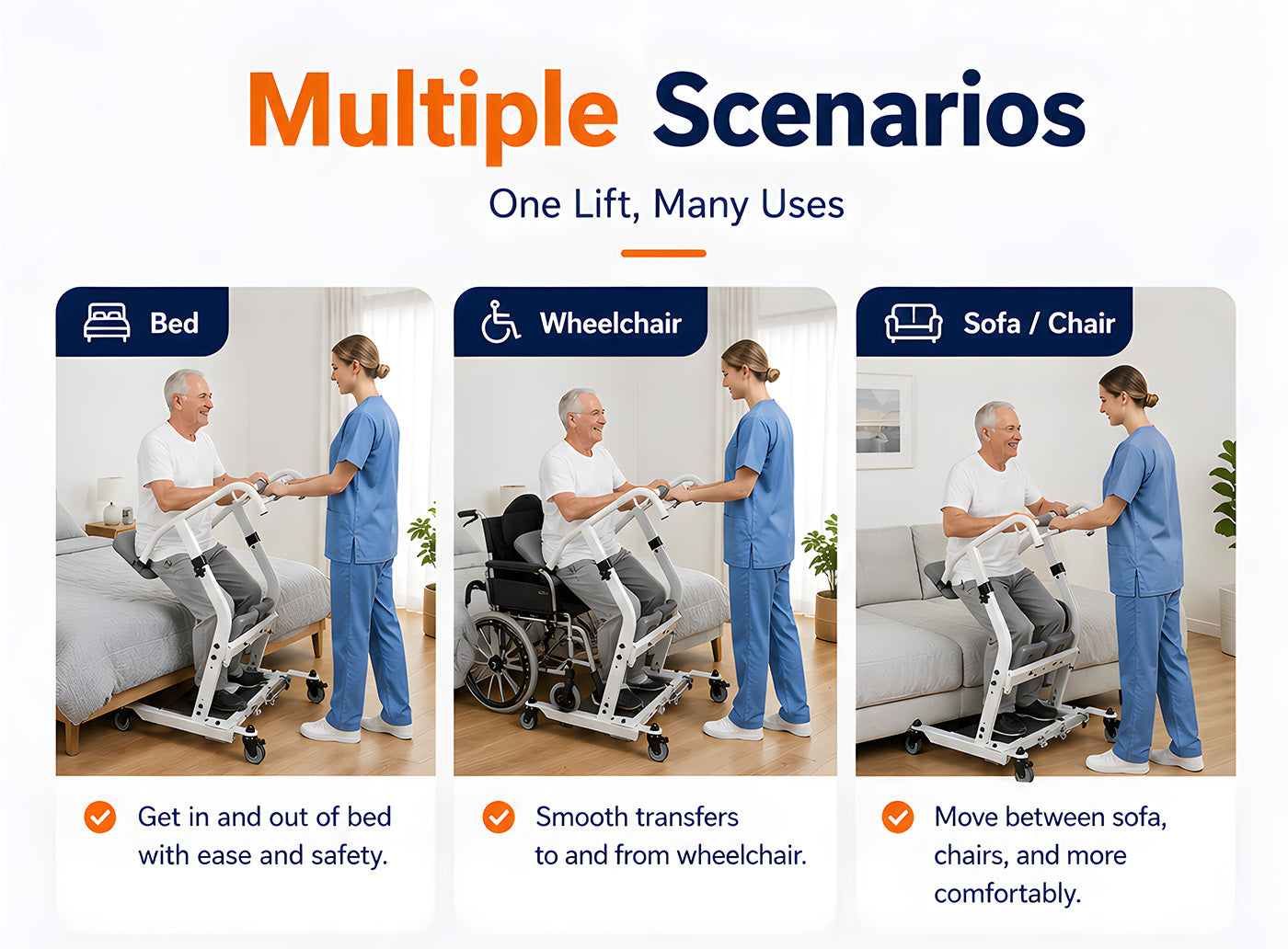 Sit to Stand Patient Lift for Handicapped - Stand Assist Lift Aid for Home Care Use