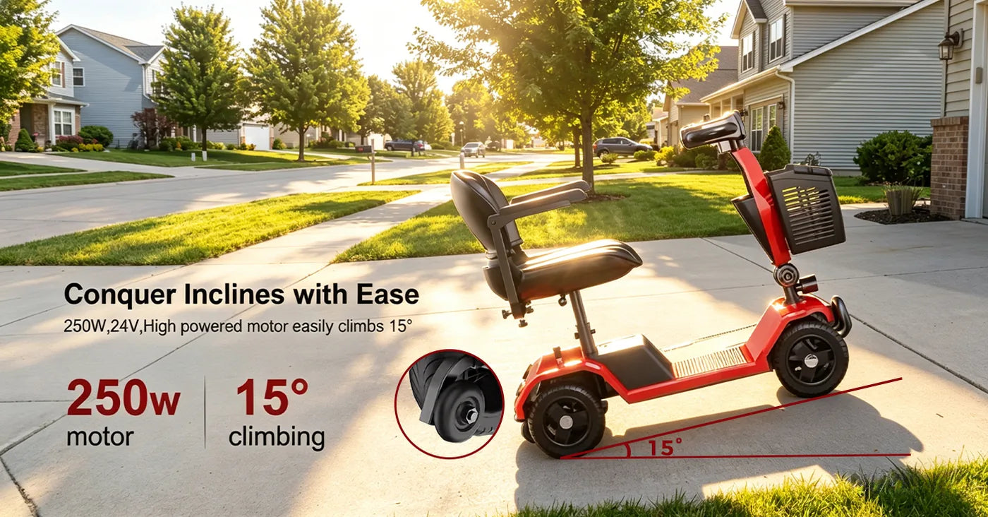 4 Wheel Mobility Scooter - Electric Powered with Seat for Seniors