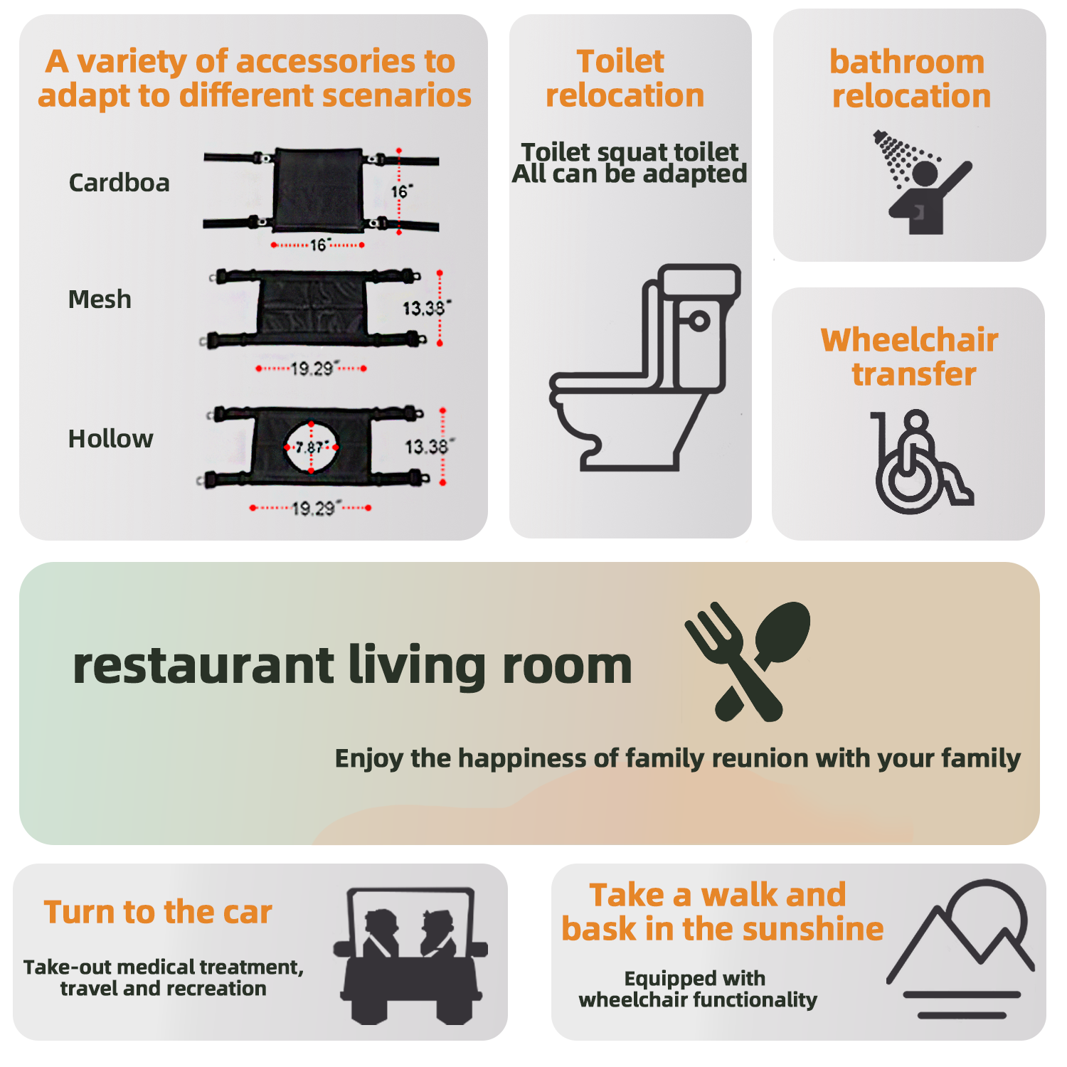 Electric Patient Lift Transfer Chair, Transport Device for Elderly Home Use, Disability Aid Product for Adults, Caregiver Supplies