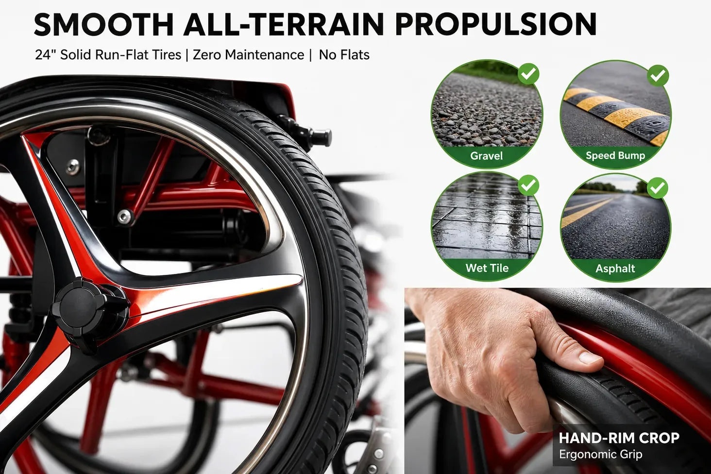 Lightweight Wheelchair for Adults, Portable