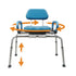 Carousel Sliding Shower Chair Transfer Bench with Swivel Seat