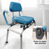 Carousel Sliding Shower Chair Transfer Bench with Swivel Seat
