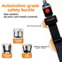 Automotive-grade safety buckle with features highlighted