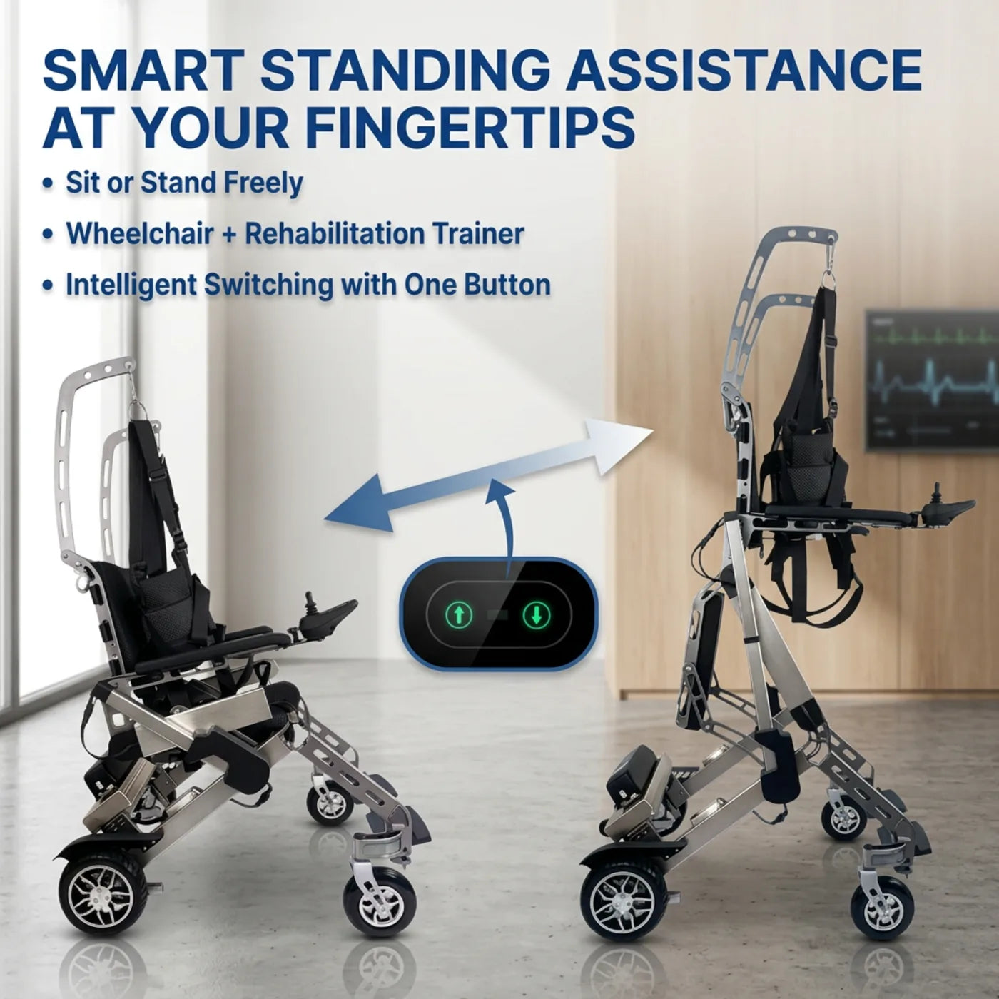Standing Electric Wheelchair & Power Stand Up Walker