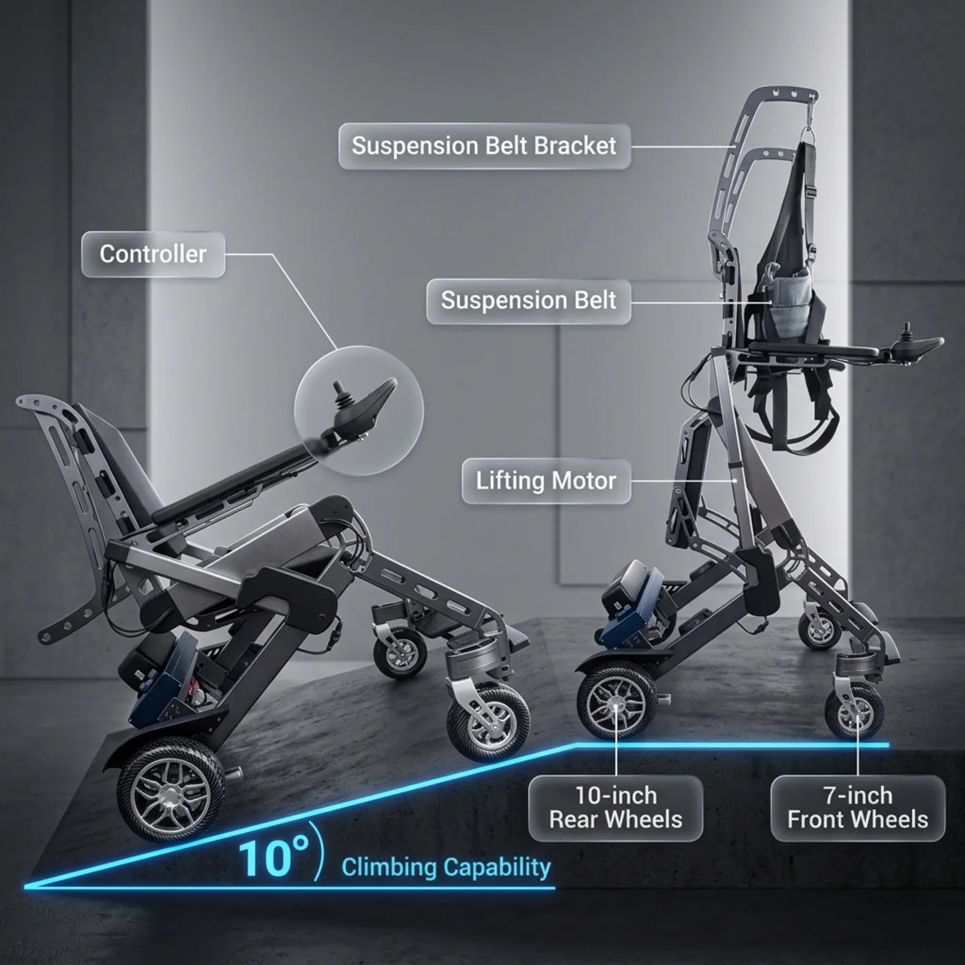 Standing Electric Wheelchair & Power Stand Up Walker