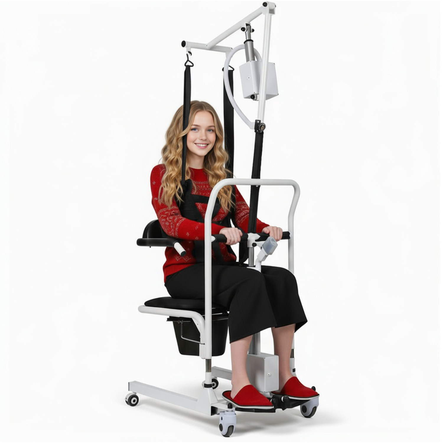 Patient Lift Transfer Chair with Sling for Elderly - Transfer Device for Home Care Use