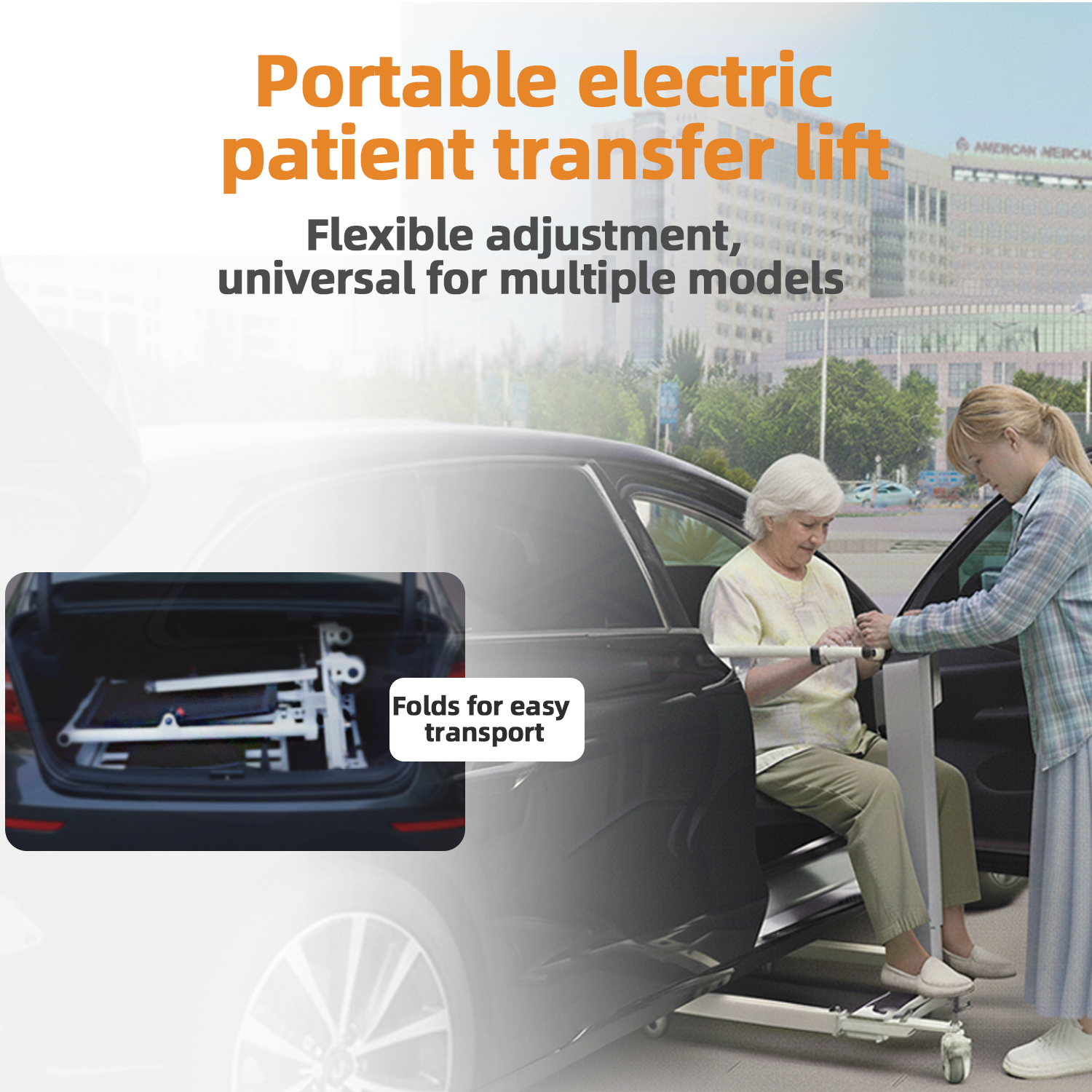 Electric Patient Lift Transfer Chair, Transport Device for Elderly Home Use, Disability Aid Product for Adults, Caregiver Supplies