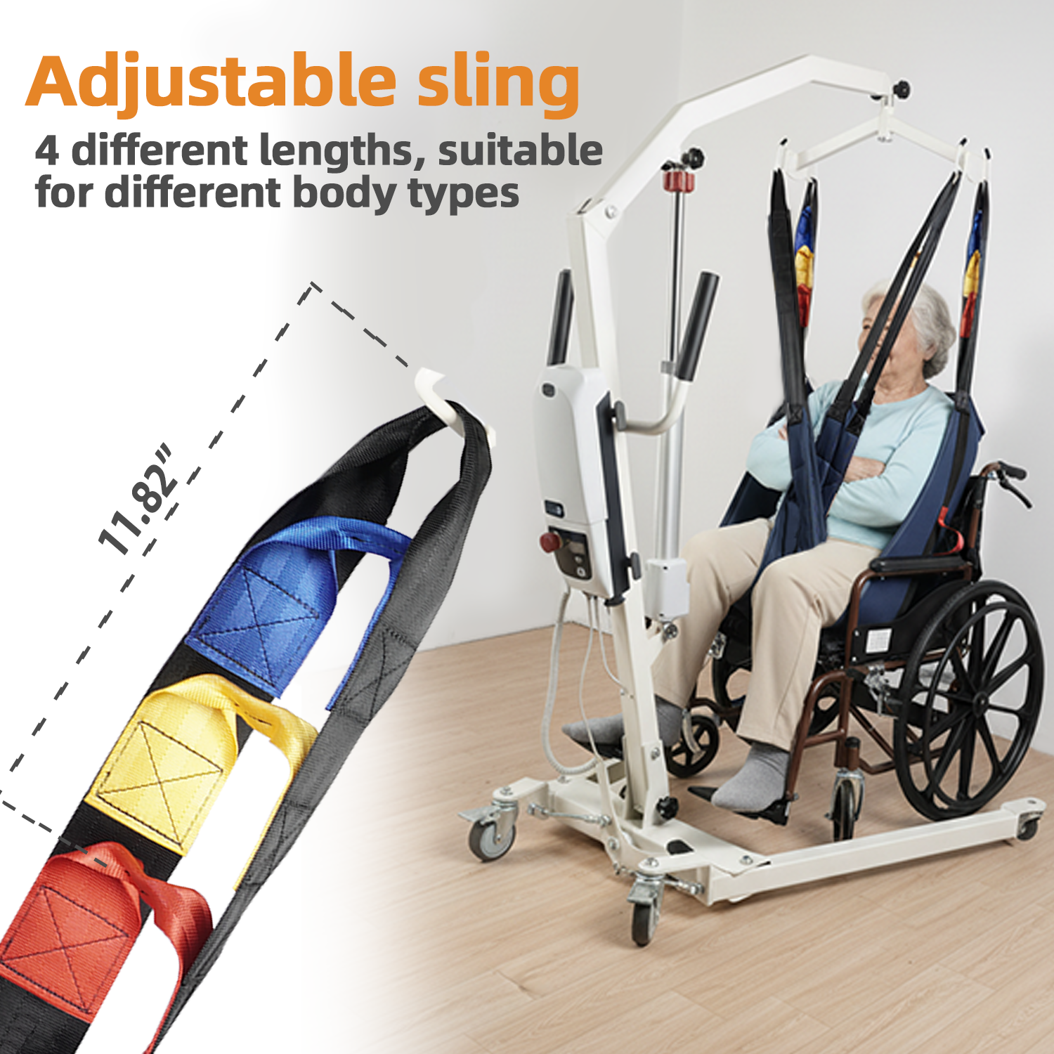 Portable Patient Lift - Compact Folding Full Body Powered Transfer Lifter for Home