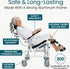 Reclining Shower Chair with Wheels  - Commode Wheelchair for Seniors, Disabled & Handicap - Padded Transfer Rolling Chairs w/Arms - Portable, Waterproof Shower Chair - Reclines for Easy Hair Wash