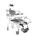 Reclining Shower Chair with Wheels  - Commode Wheelchair for Seniors, Disabled & Handicap - Padded Transfer Rolling Chairs w/Arms - Portable, Waterproof Shower Chair - Reclines for Easy Hair Wash