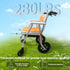 4-in-1 Rolling Shower Chair & Commode with Wheels, Folding Aluminum Toilet Chair for Elderly, Handbrakes & Padded Seat