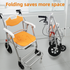 4-in-1 Rolling Shower Chair & Commode with Wheels, Folding Aluminum Toilet Chair for Elderly, Handbrakes & Padded Seat