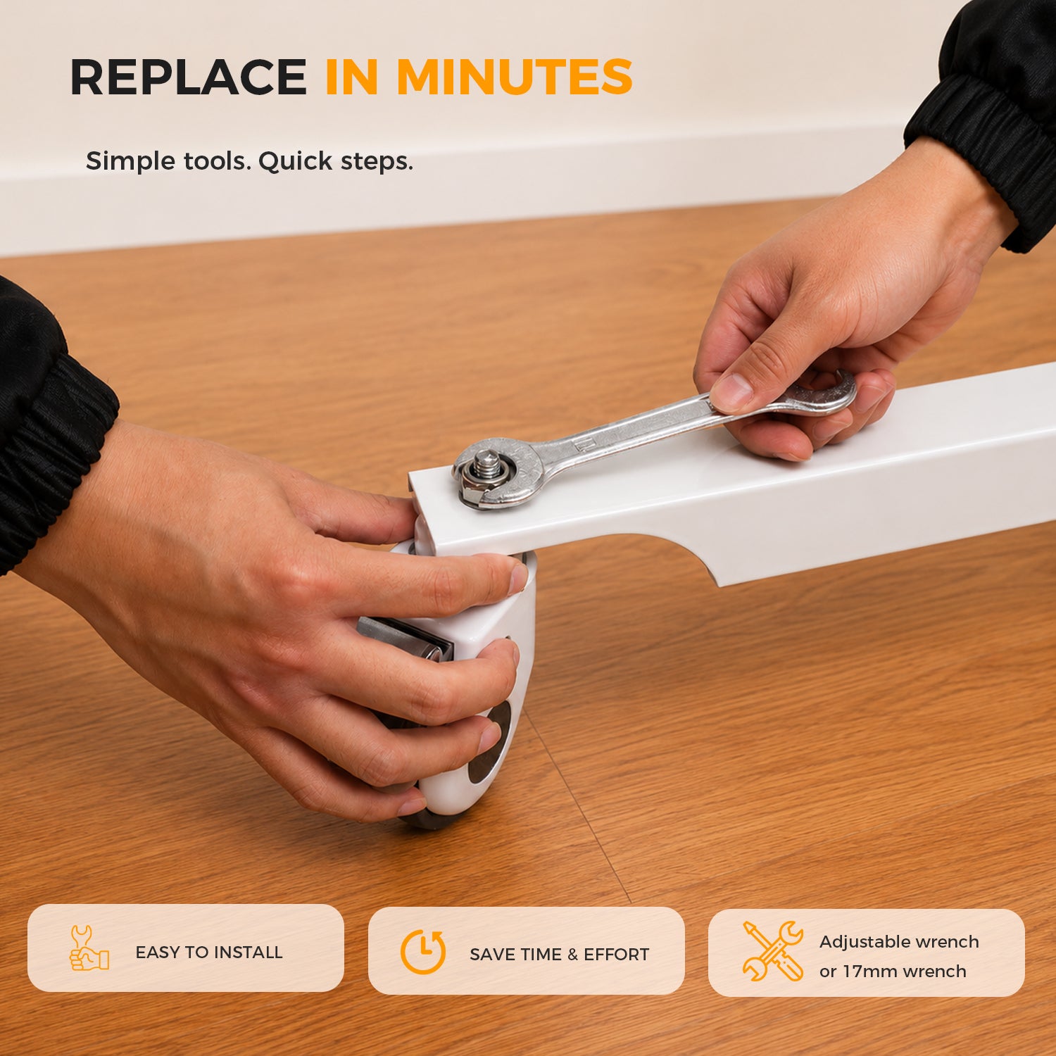 Silent Medical Caster Wheels | 3" & 4" with Total-Lock Brake