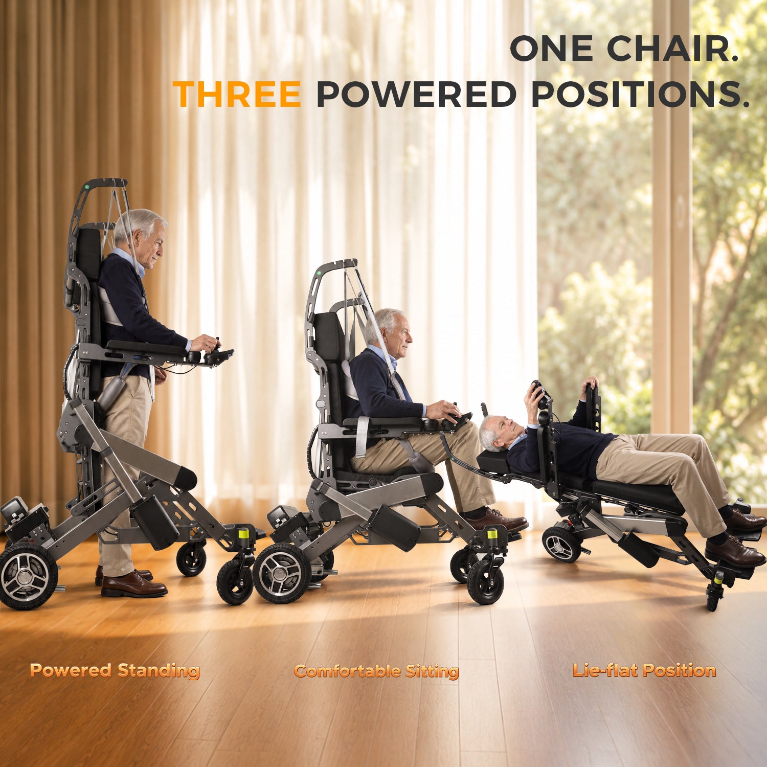 Walker Wheelchair, Sit-to-Stand Mobility Device, Standing Electric Wheelchair, Walking for Rehabilitation Trainer, Power Stand Upright