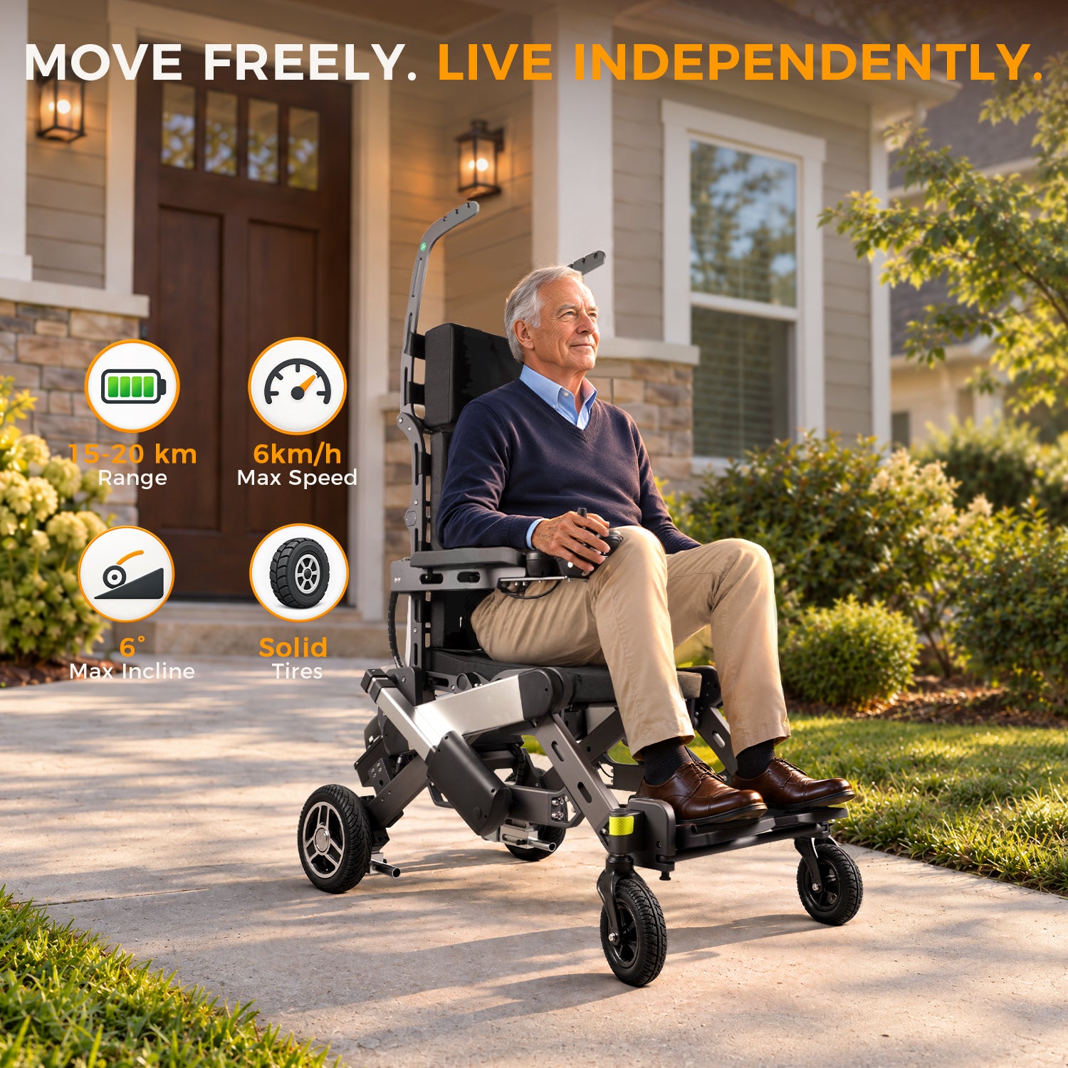 Walker Wheelchair, Sit-to-Stand Mobility Device, Standing Electric Wheelchair, Walking for Rehabilitation Trainer, Power Stand Upright