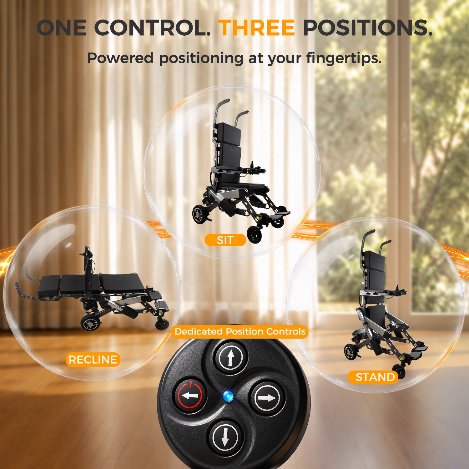 Walker Wheelchair, Sit-to-Stand Mobility Device, Standing Electric Wheelchair, Walking for Rehabilitation Trainer, Power Stand Upright