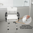 Shower Chair Seat with Padded Armrests and Back, Heavy Duty Shower Stool for Bathtub, Slip Resistant Shower Seat with Adjustable Height, Shower Bench for Inside Shower with 300 lb Capacity