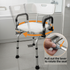 Shower Chair Seat with Padded Armrests and Back, Heavy Duty Shower Stool for Bathtub, Slip Resistant Shower Seat with Adjustable Height, Shower Bench for Inside Shower with 300 lb Capacity