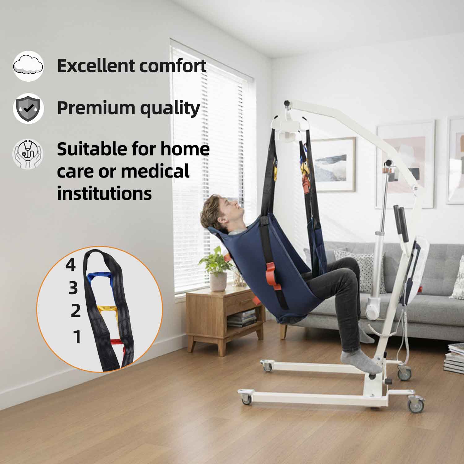 Padded Universal Patient Lift Sling | Comfortable Transfer Sling for Hoyer Lifts