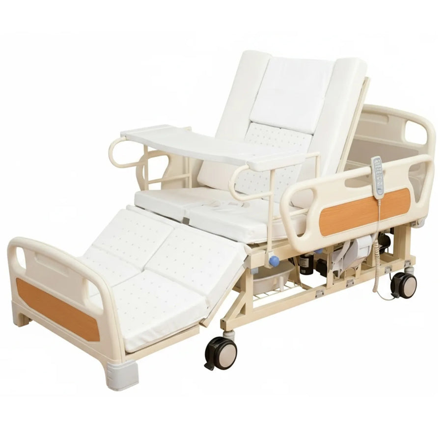 Premium 5-Function Full Electric Hospital Bed for Home Care with Lateral Tilting
