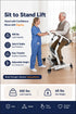 Person using a 'Sit to Stand Lift' with a healthcare professional in a home setting.