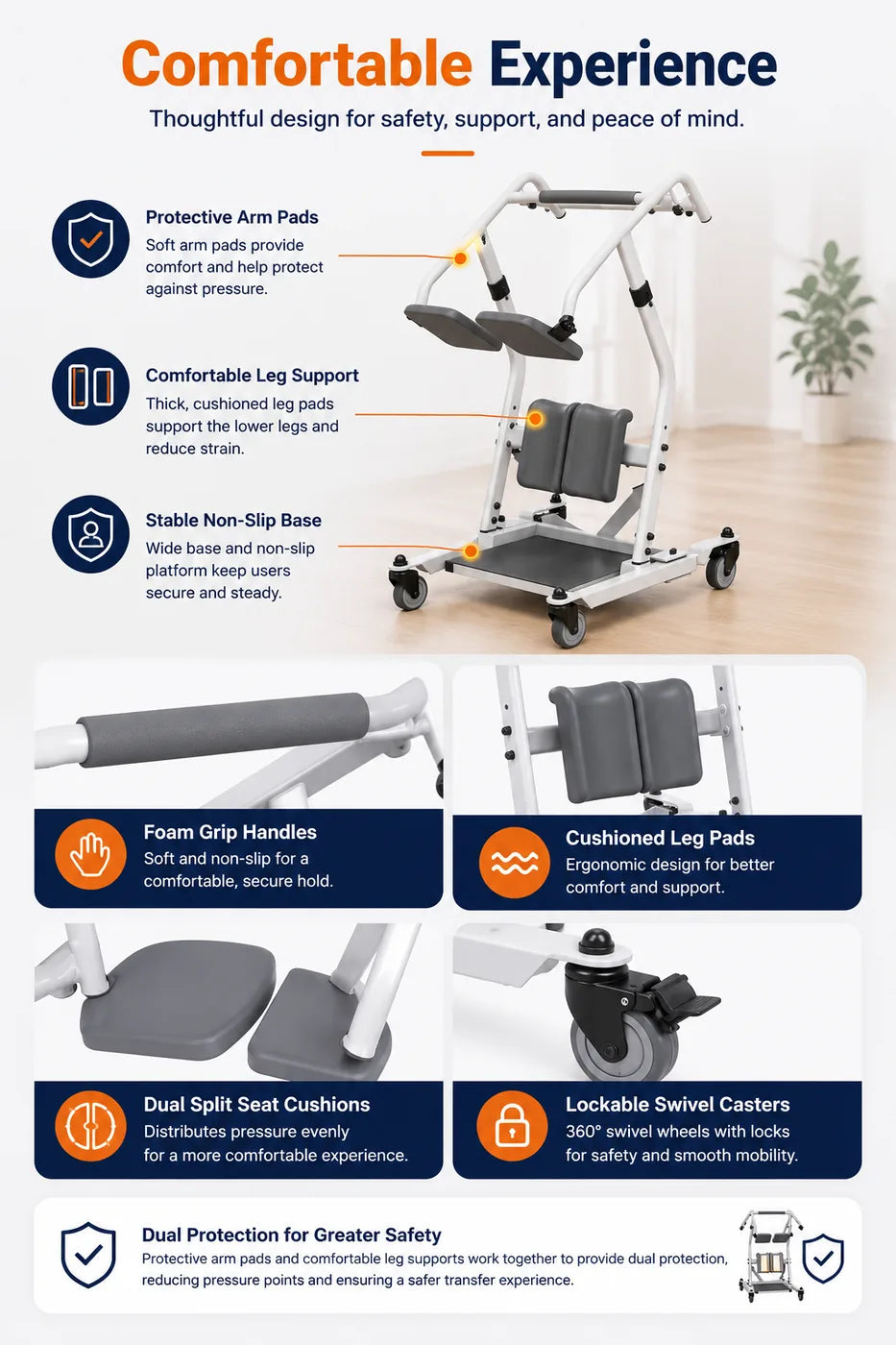 Sit to Stand Patient Lift for Handicapped - Stand Assist Lift Aid for Home Care Use